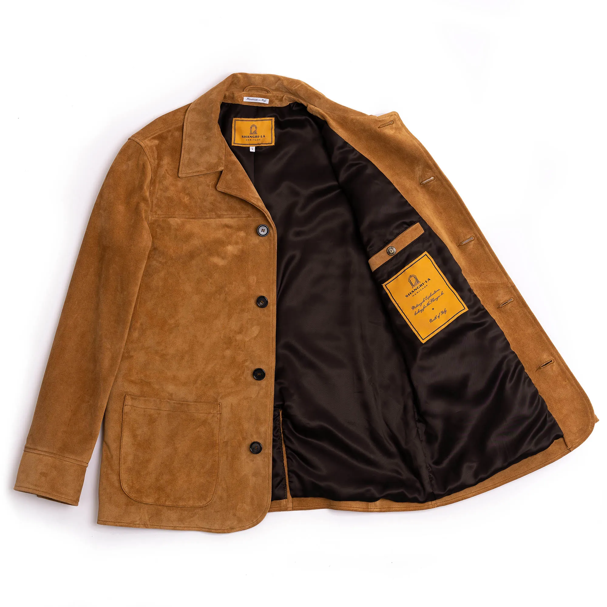 “Enzo” Sabbia Suede Car Coat - Shangri-la Heritage