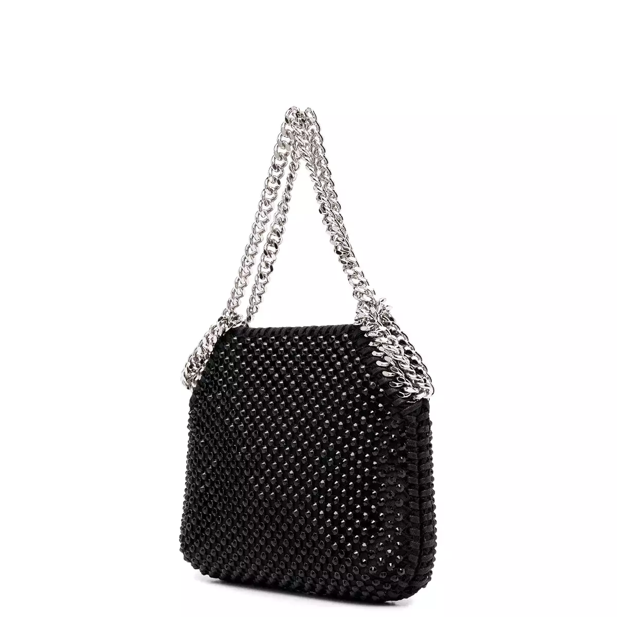 Falabella Mini Evening Crystal Mesh, Black