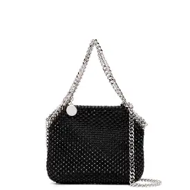 Falabella Mini Evening Crystal Mesh, Black