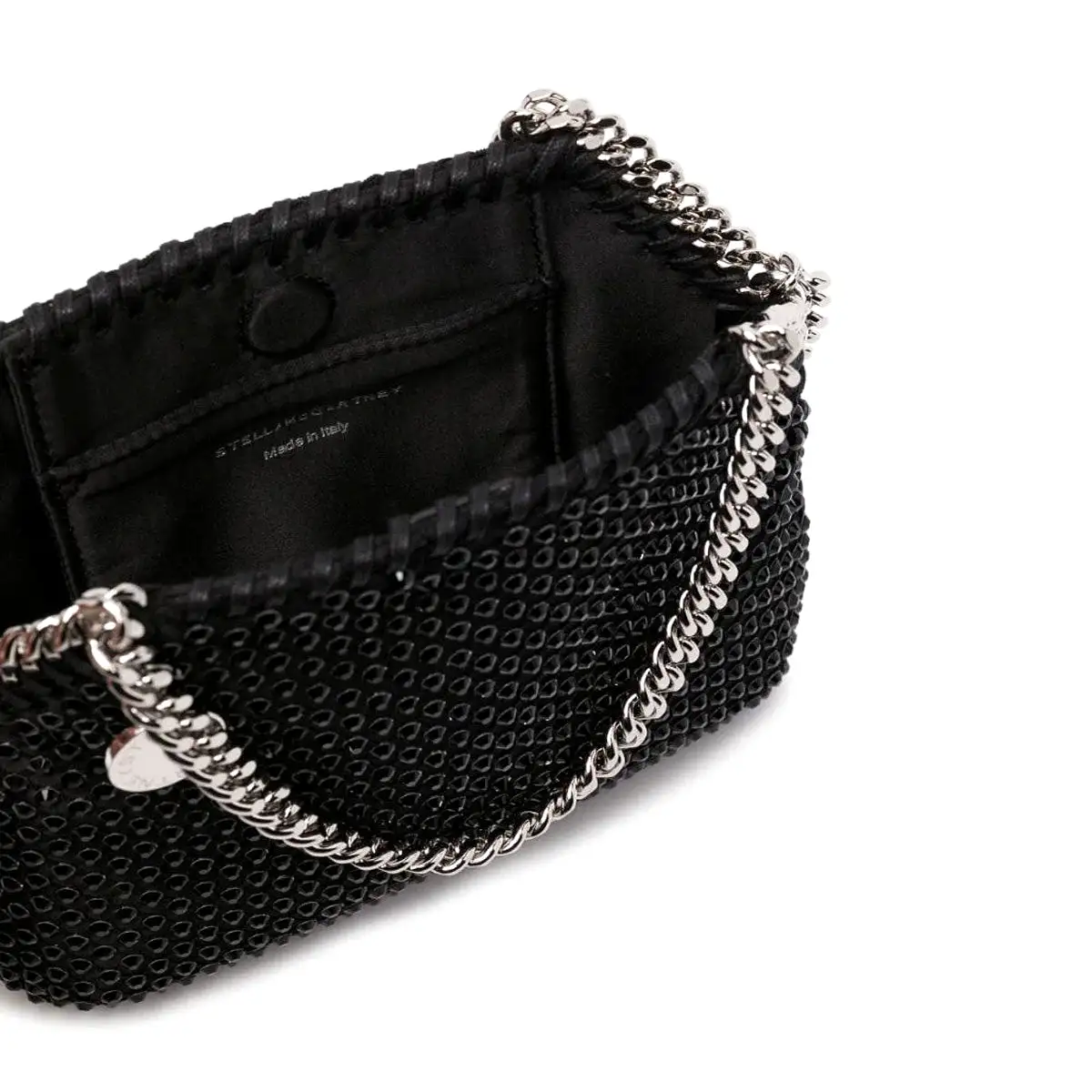 Falabella Mini Evening Crystal Mesh, Black