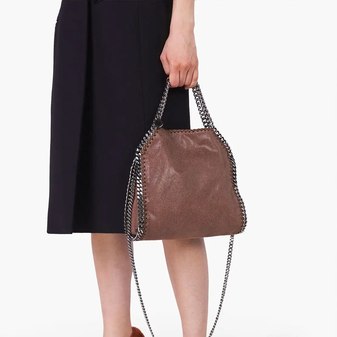 Falabella Mini Tote Eco Deer (S), Dark Taupe