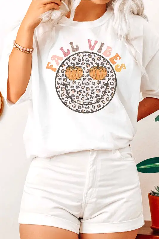 FALL VIBES LEOPARD PUMPKINS GRAPHIC TEE PLUS SIZE