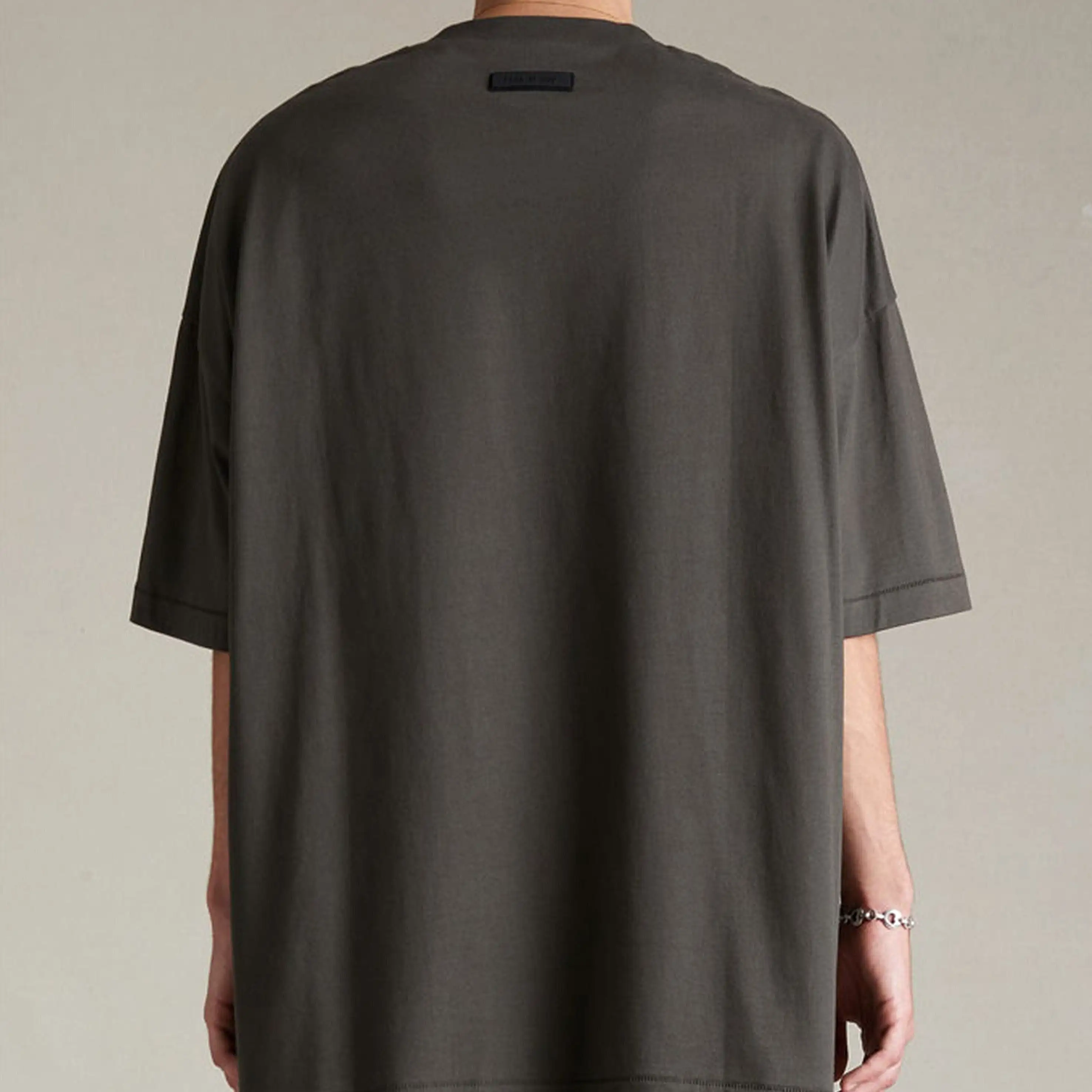 Fear of God Essentials Applique Box Logo Drop Shoulder Tee Ink (Oversized)