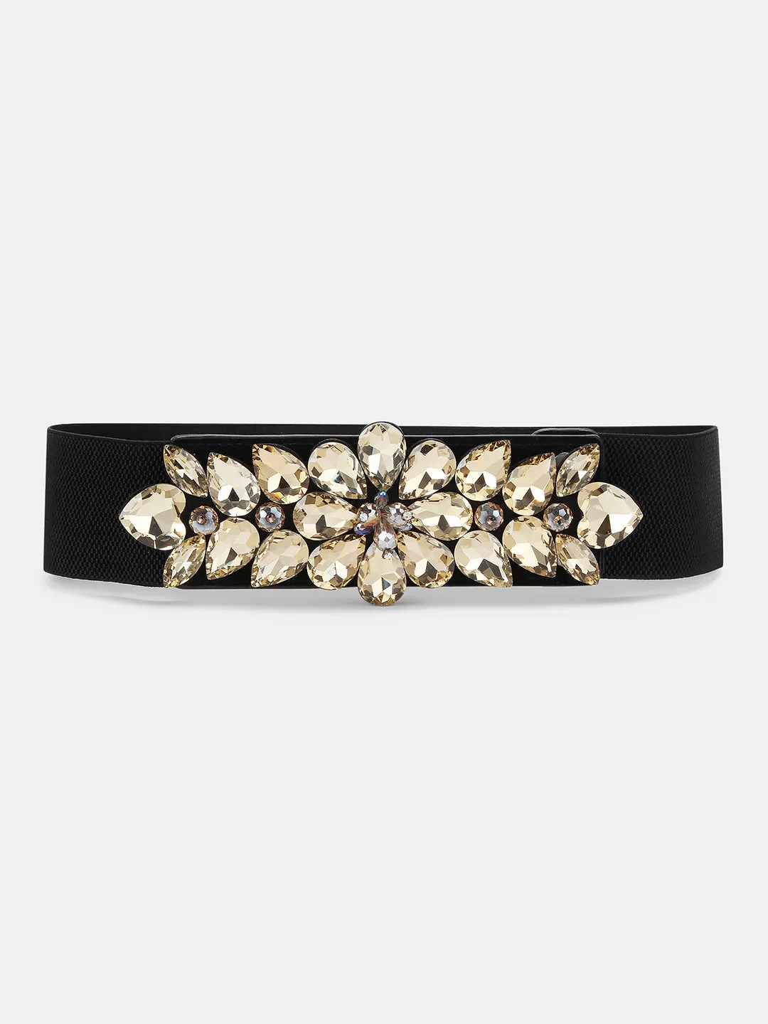 Floral Embellished Buckle Belt