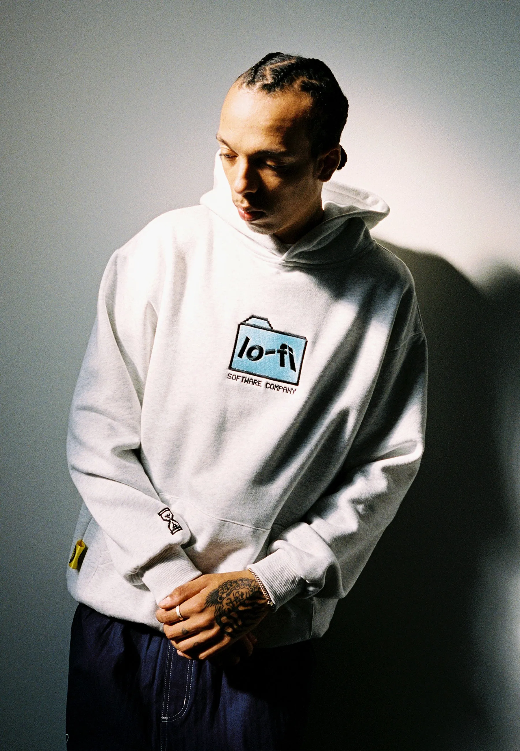 Folder Logo Hoodie - Ash Grey