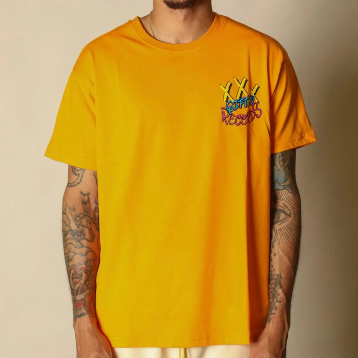 GFTD LA Records Orange Tee