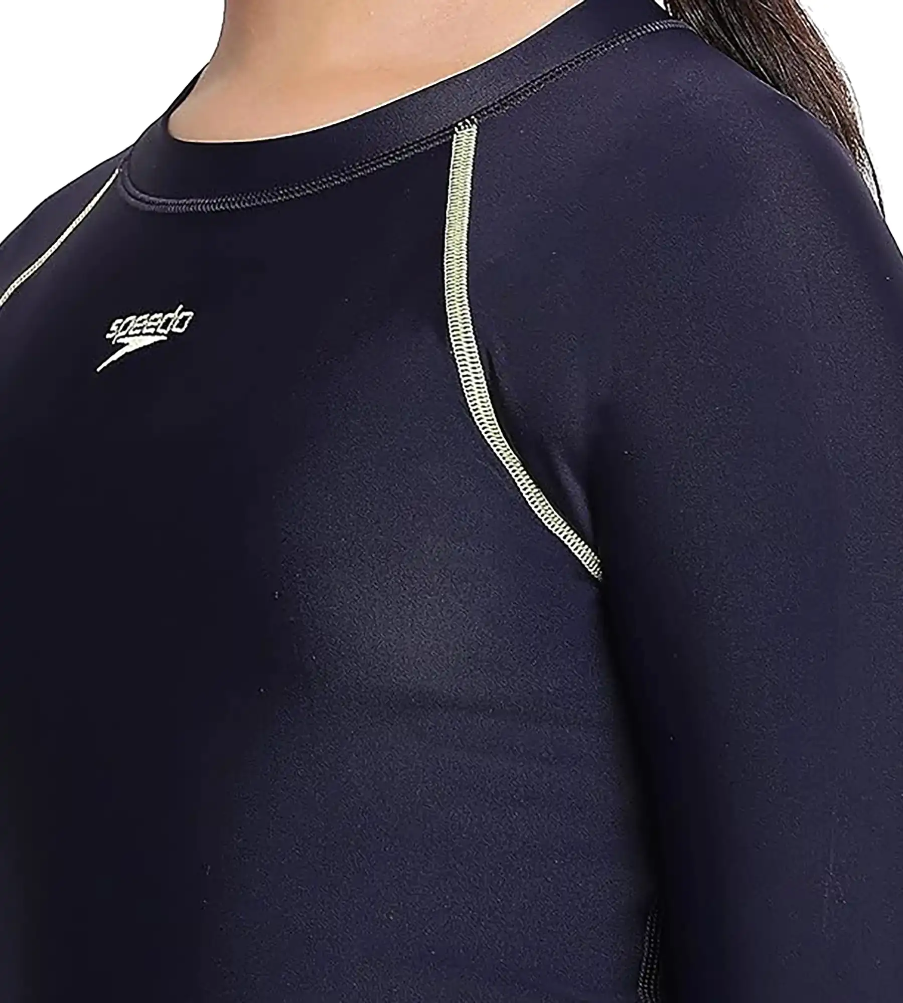 Girl's Endurance Solid Long Sleeve Suntop - True Navy  &  Spritz