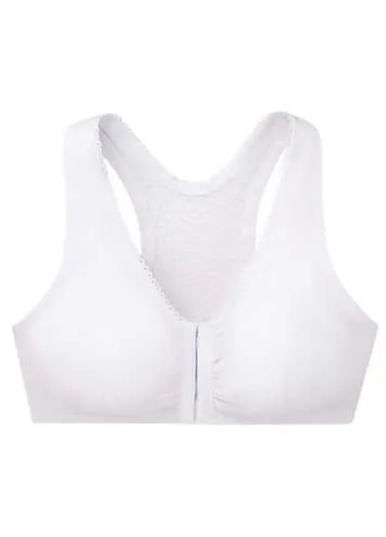 Glamorise Full Figure Plus Size Complete Comfort Wirefree Cotton T-Back Bra | Grattan