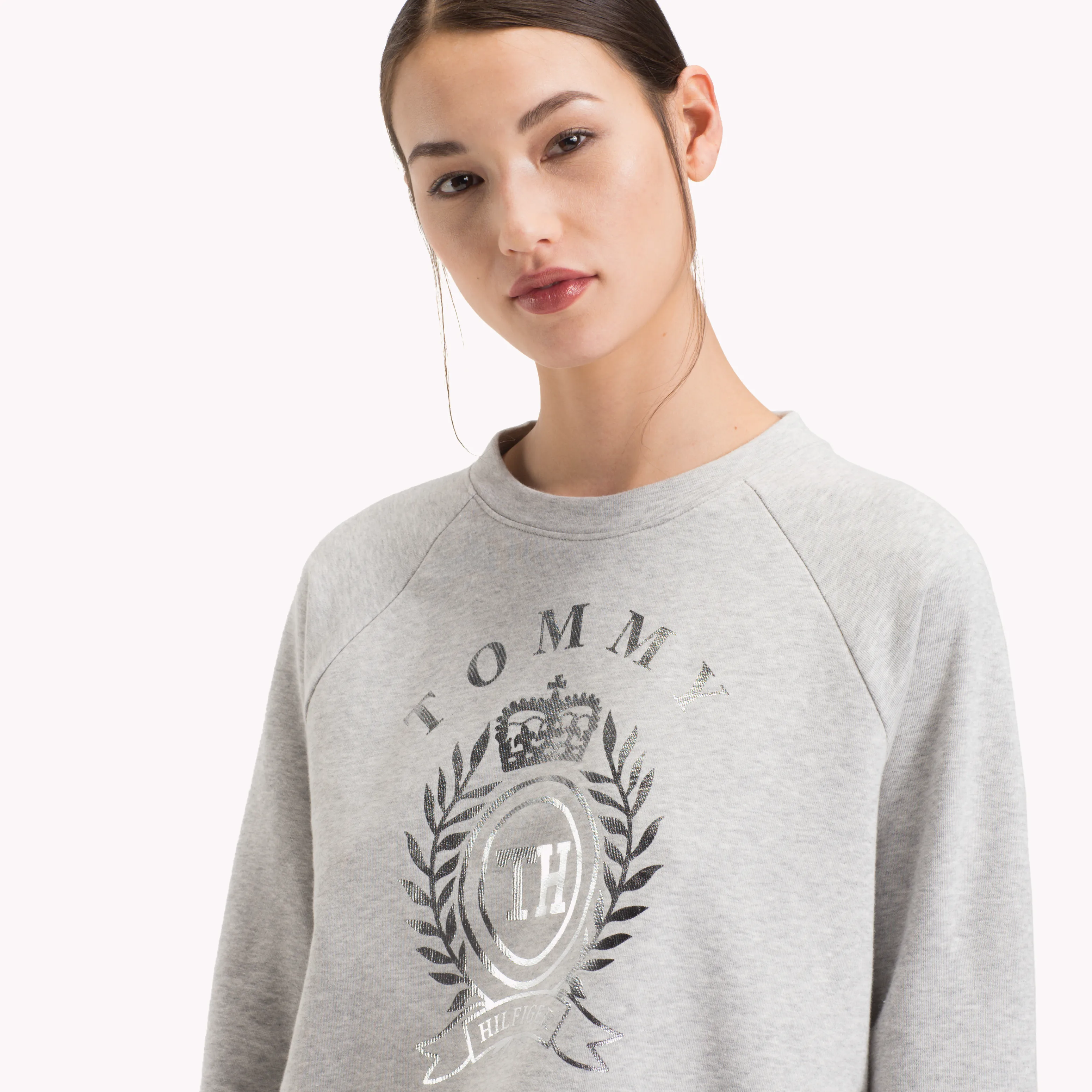 Grey Sparkle Crest Sweatshirt | Sweatshirts & Hoodies | Tommy Hilfiger