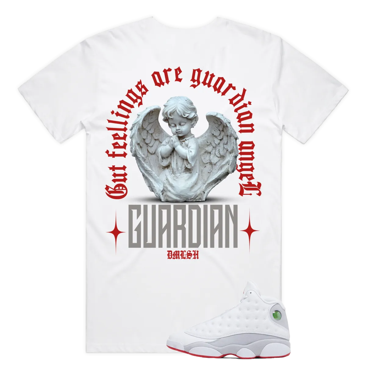 Guardian Angel Tee (Wte/Gry/Red)