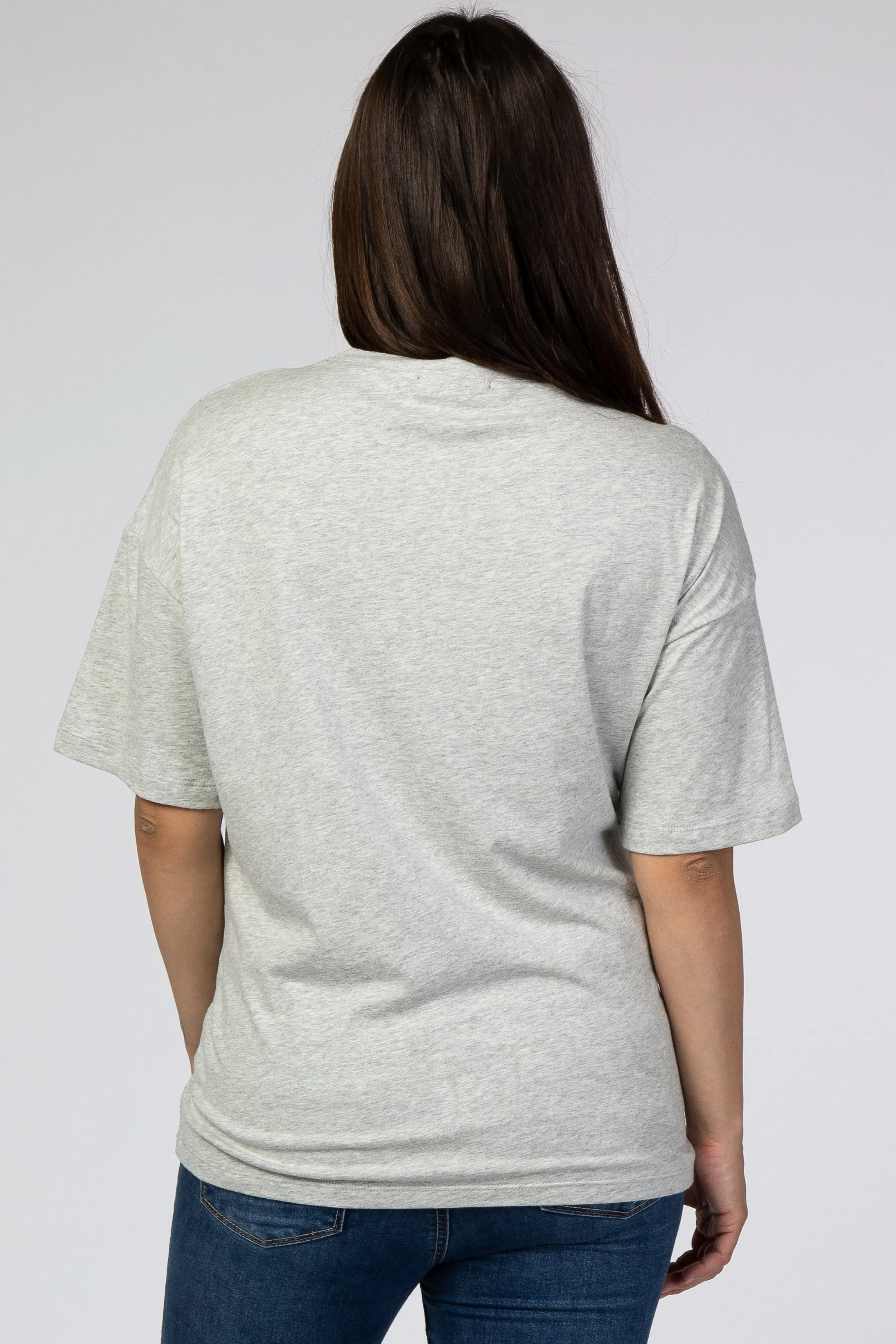 Heather Grey Basic Short Sleeve Maternity Tee