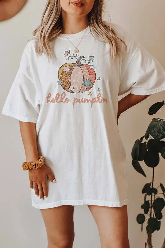 HELLO PUMPKIN GRAPHIC TEE PLUS SIZE