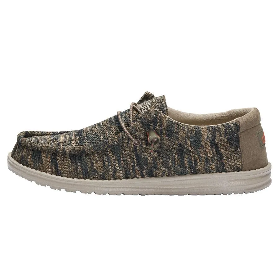 Hey Dude Mens Wally Sox Multi- Woodland Camo