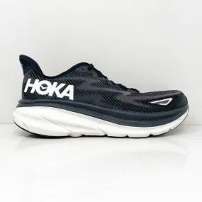 Hoka One One Womens Clifton 9 1127896 BWHT Black Running Shoes Sneakers Size 8 B