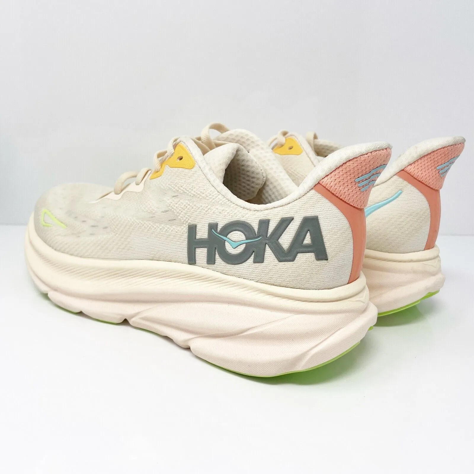 Hoka One One Womens Clifton 9 1127896 VLS Beige Running Shoes Sneakers Size 10 B