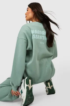 Hoodies & Sweatshirts | Wardrobe Essentials Slogan Oversized Sweater | boohoo