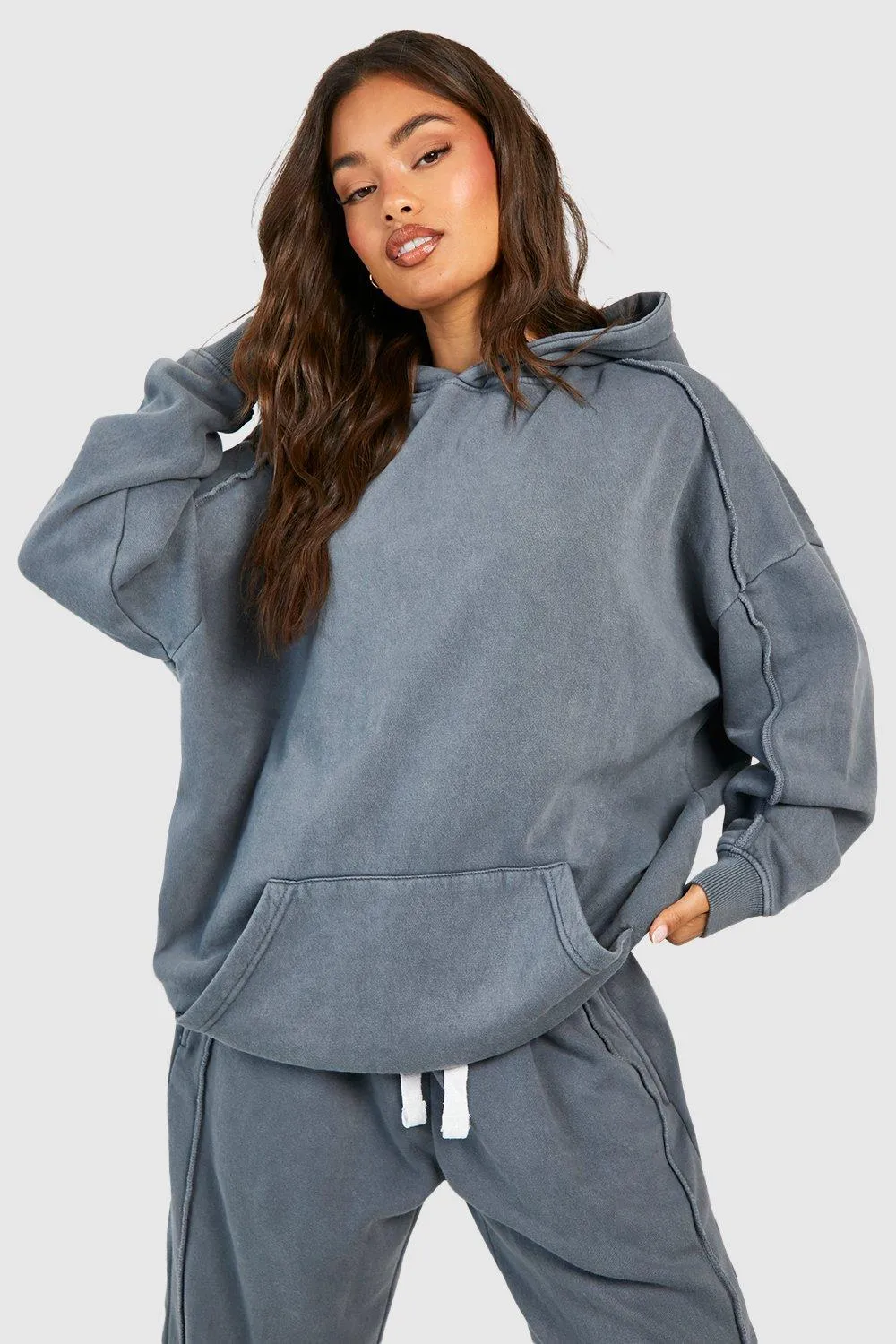 Hoodies & Sweatshirts | Washed Seam Detail Oversized Hoodie | boohoo