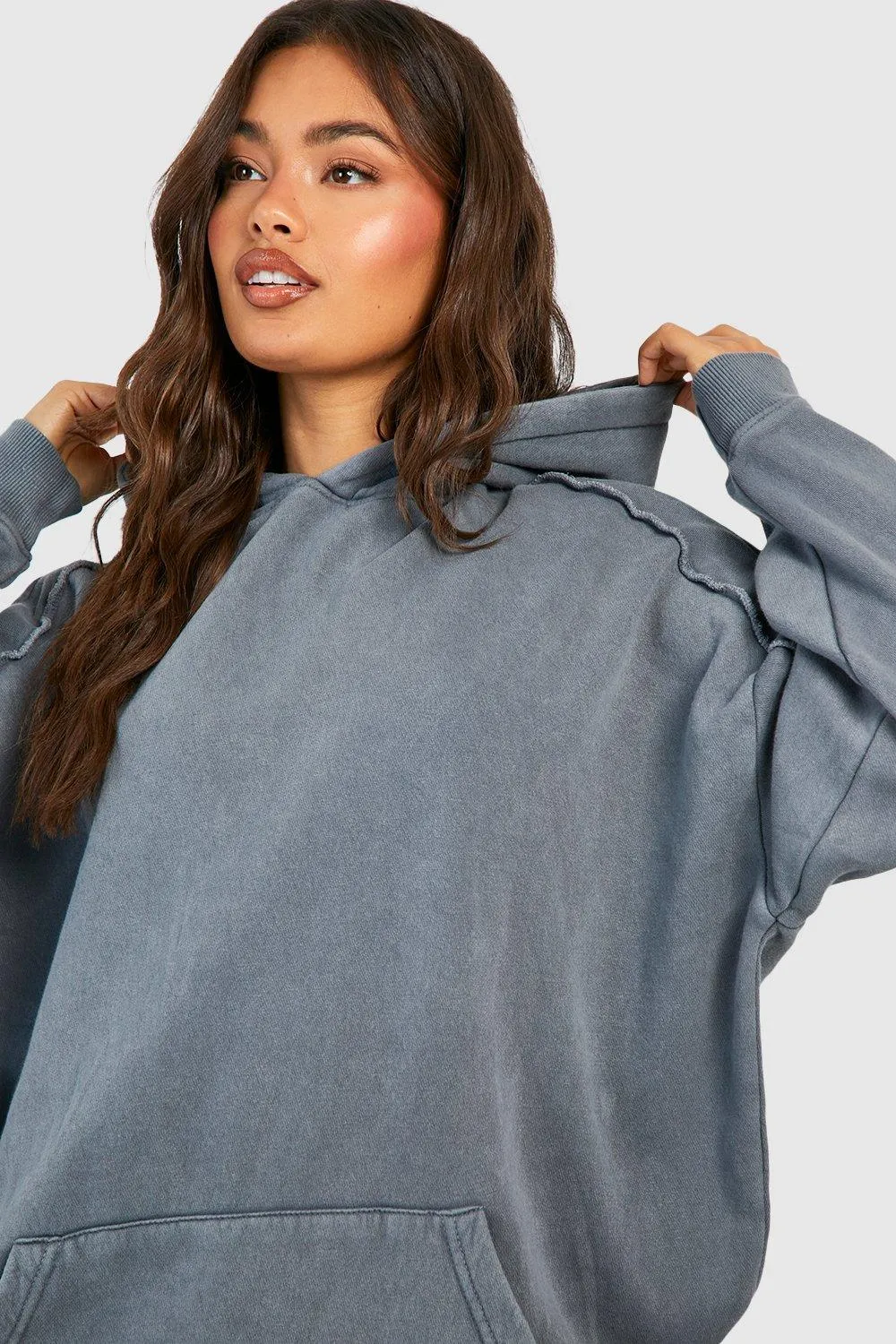 Hoodies & Sweatshirts | Washed Seam Detail Oversized Hoodie | boohoo