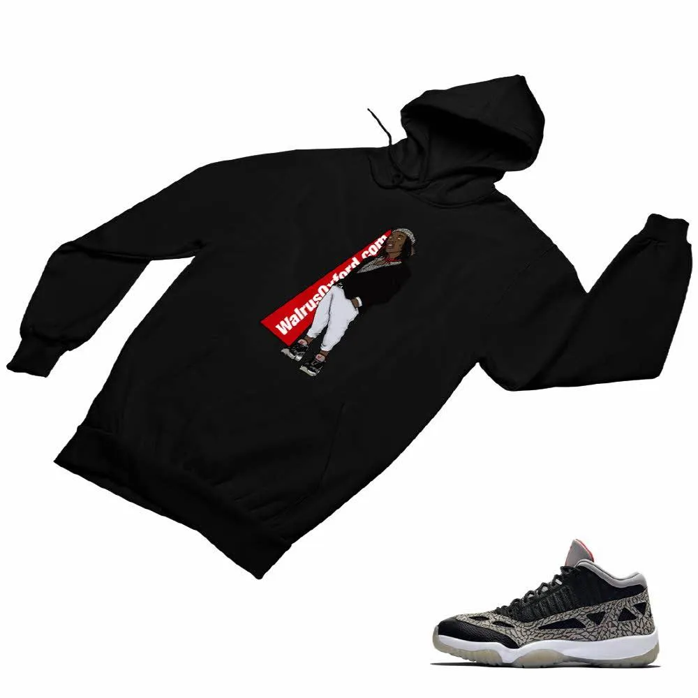 Jordan 11 Black Cement Matching Custom Designed HoodiesJD 11-5-8-13