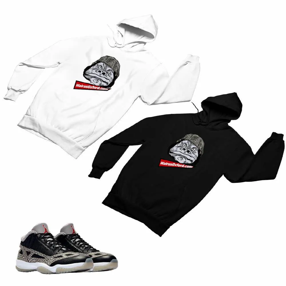 Jordan 11 Black Cement Matching Custom Designed HoodiesJD 11-5-8-19