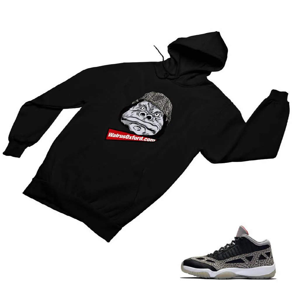 Jordan 11 Black Cement Matching Custom Designed HoodiesJD 11-5-8-19