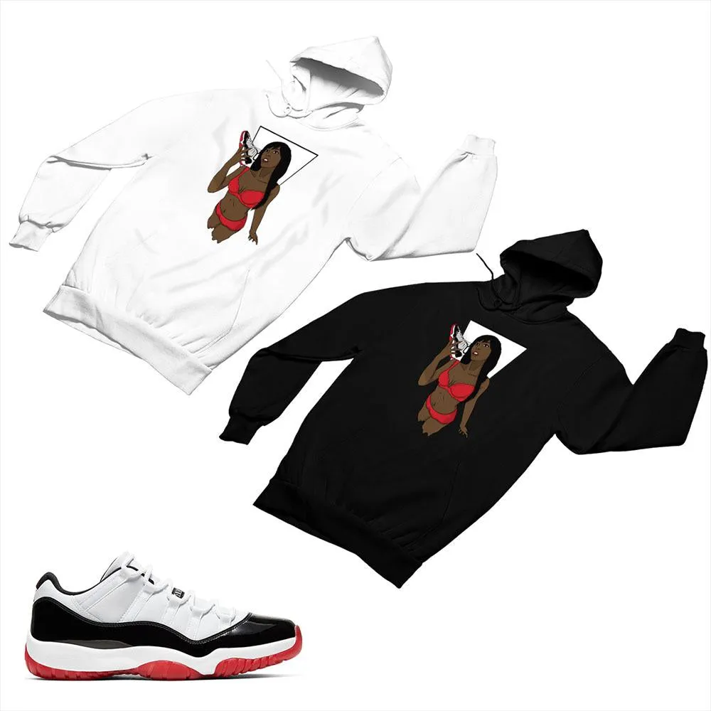 Jordan 11 White Bred Matching Custom Designed Hoodies JD 11-5-7-7