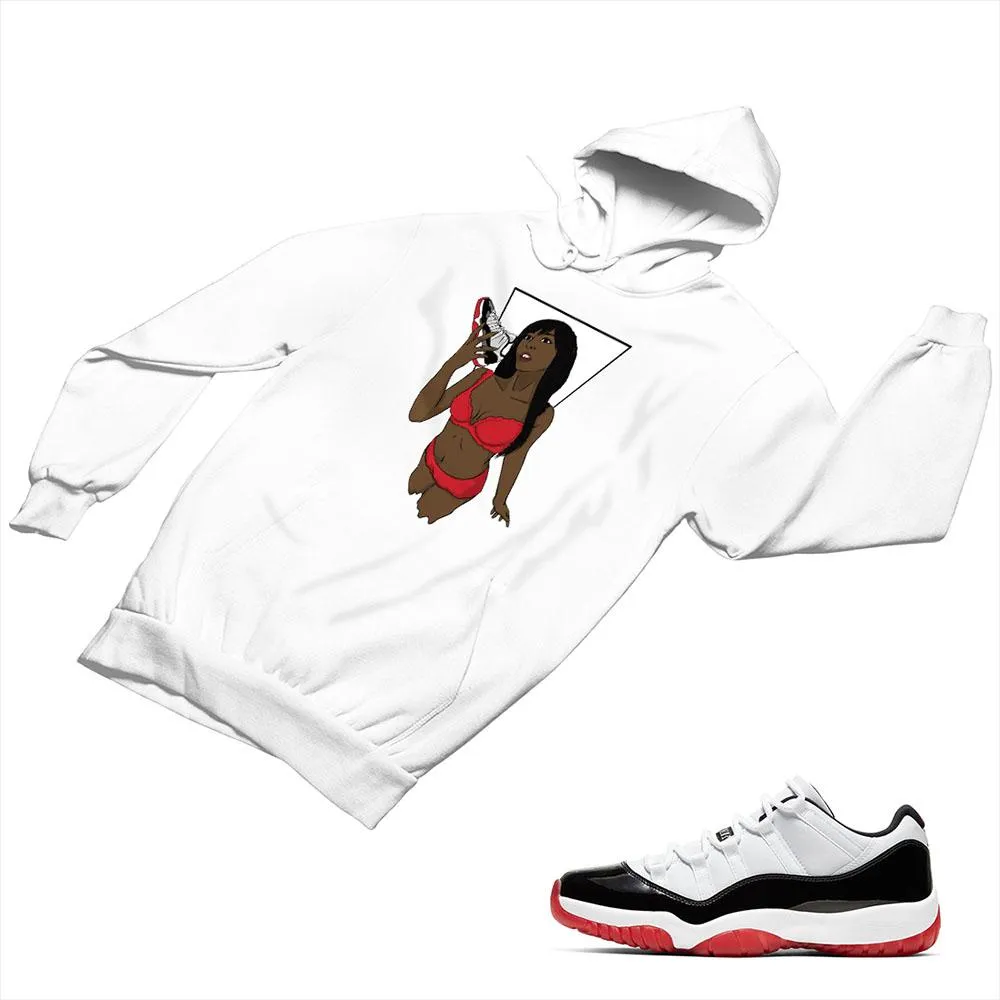 Jordan 11 White Bred Matching Custom Designed Hoodies JD 11-5-7-7