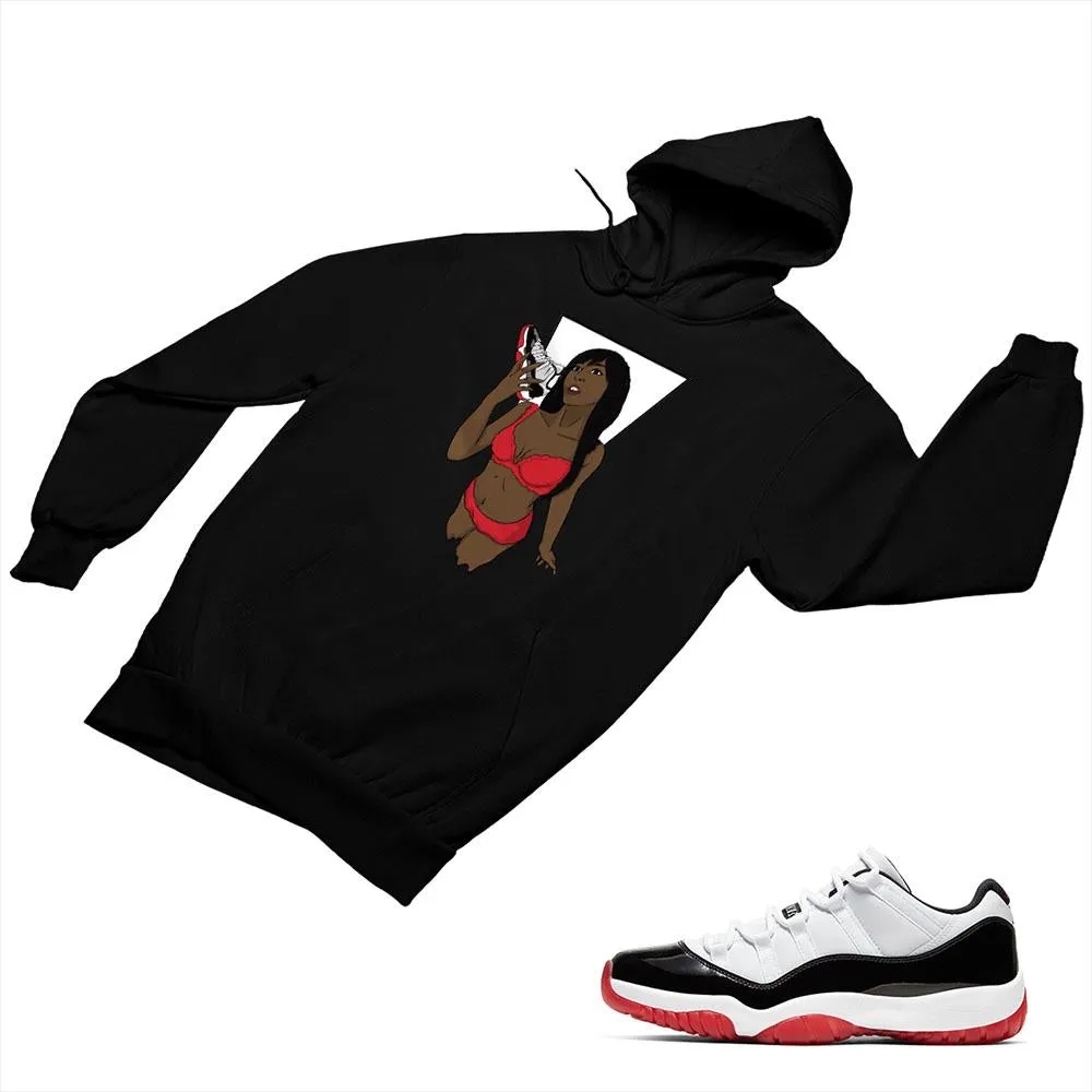 Jordan 11 White Bred Matching Custom Designed Hoodies JD 11-5-7-7