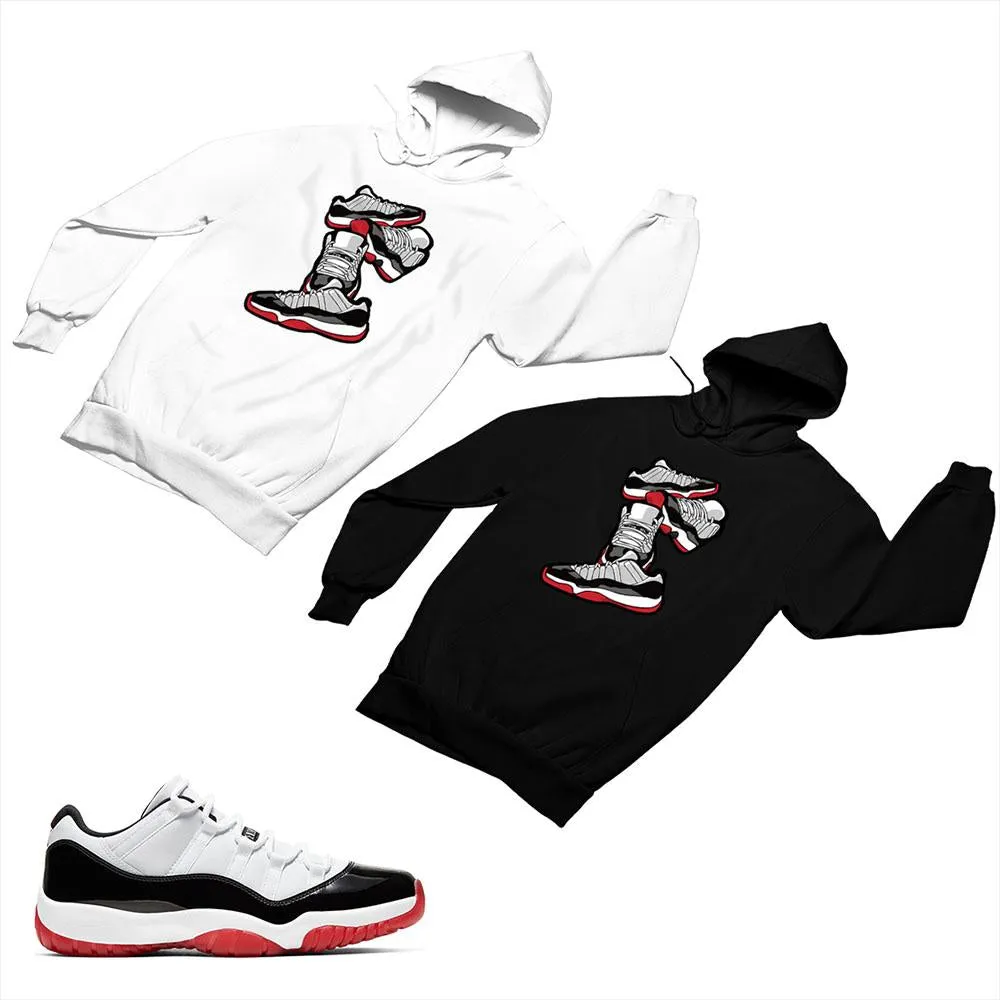 Jordan 11 White Bred Matching Custom Designed Hoodies JD 11-5-7-9