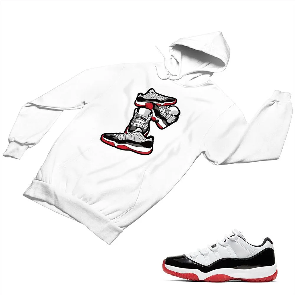 Jordan 11 White Bred Matching Custom Designed Hoodies JD 11-5-7-9