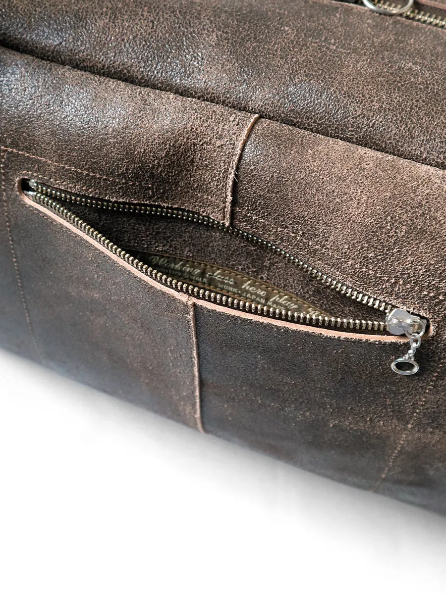 Kapital Crack Leather Fargo Bag