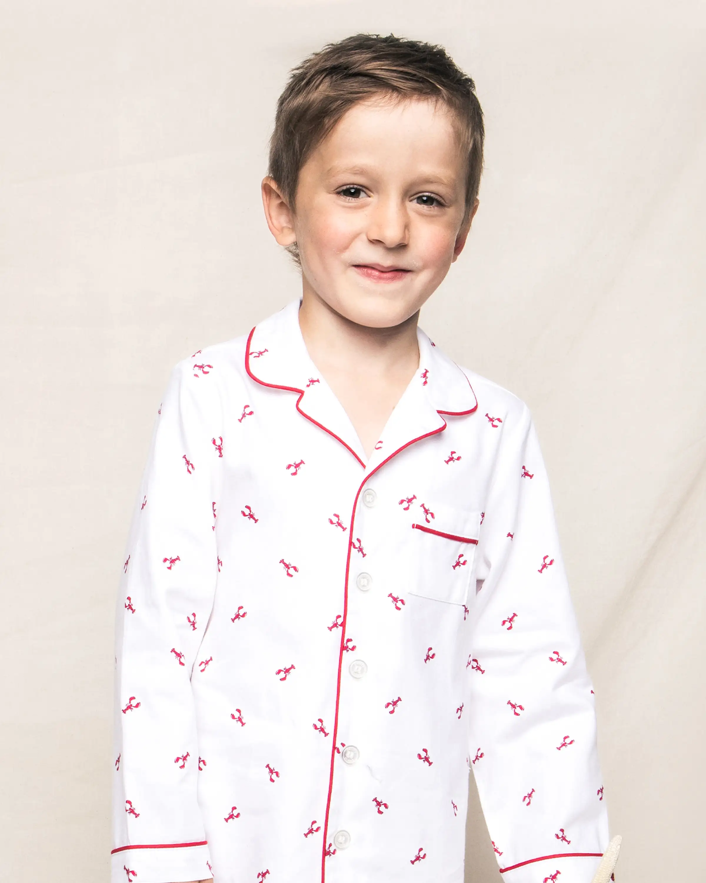 Kid's Twill Pajama Set in Brixham Lobsters