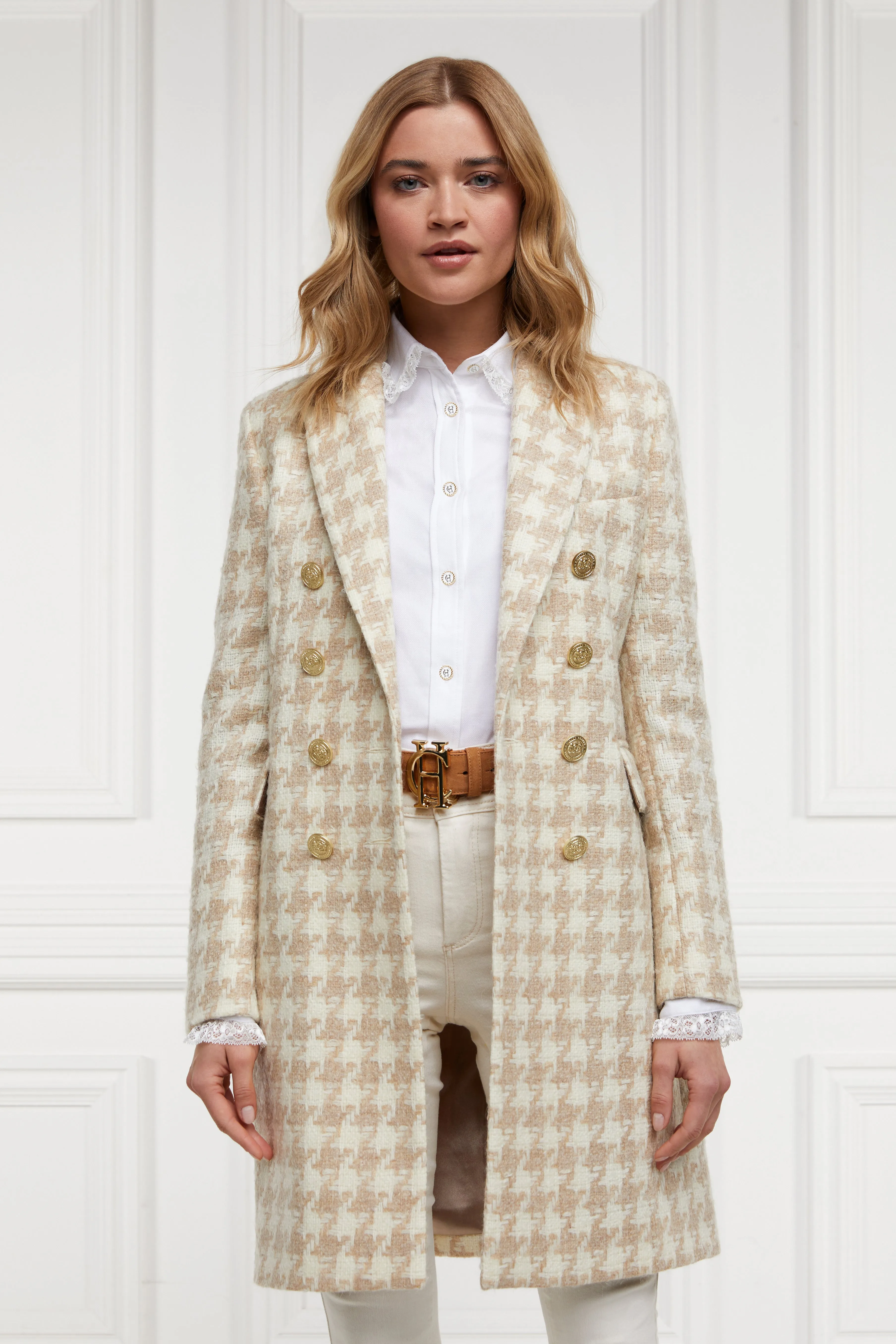 Knightsbridge Coat (Camel Houndstooth)