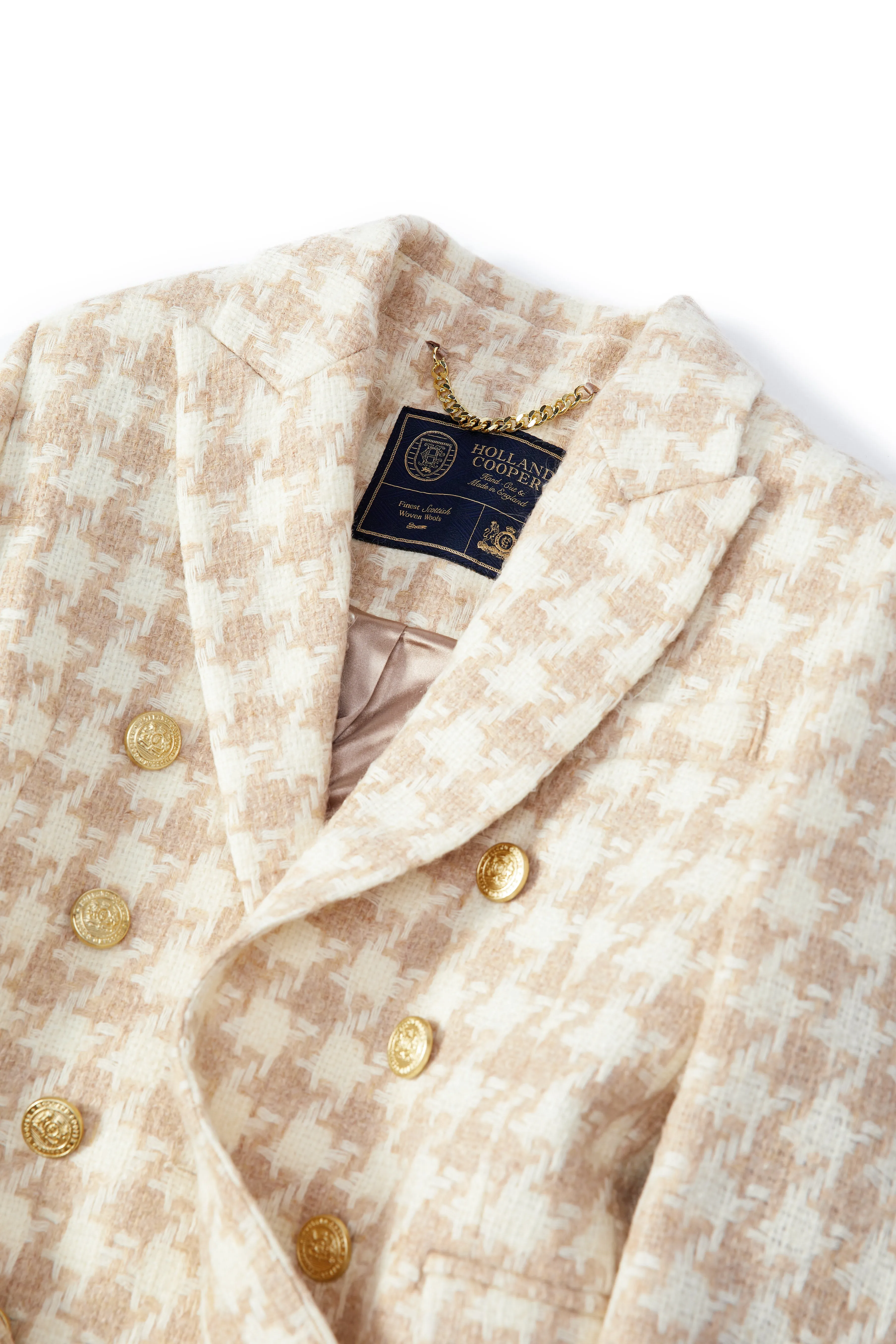 Knightsbridge Coat (Camel Houndstooth)