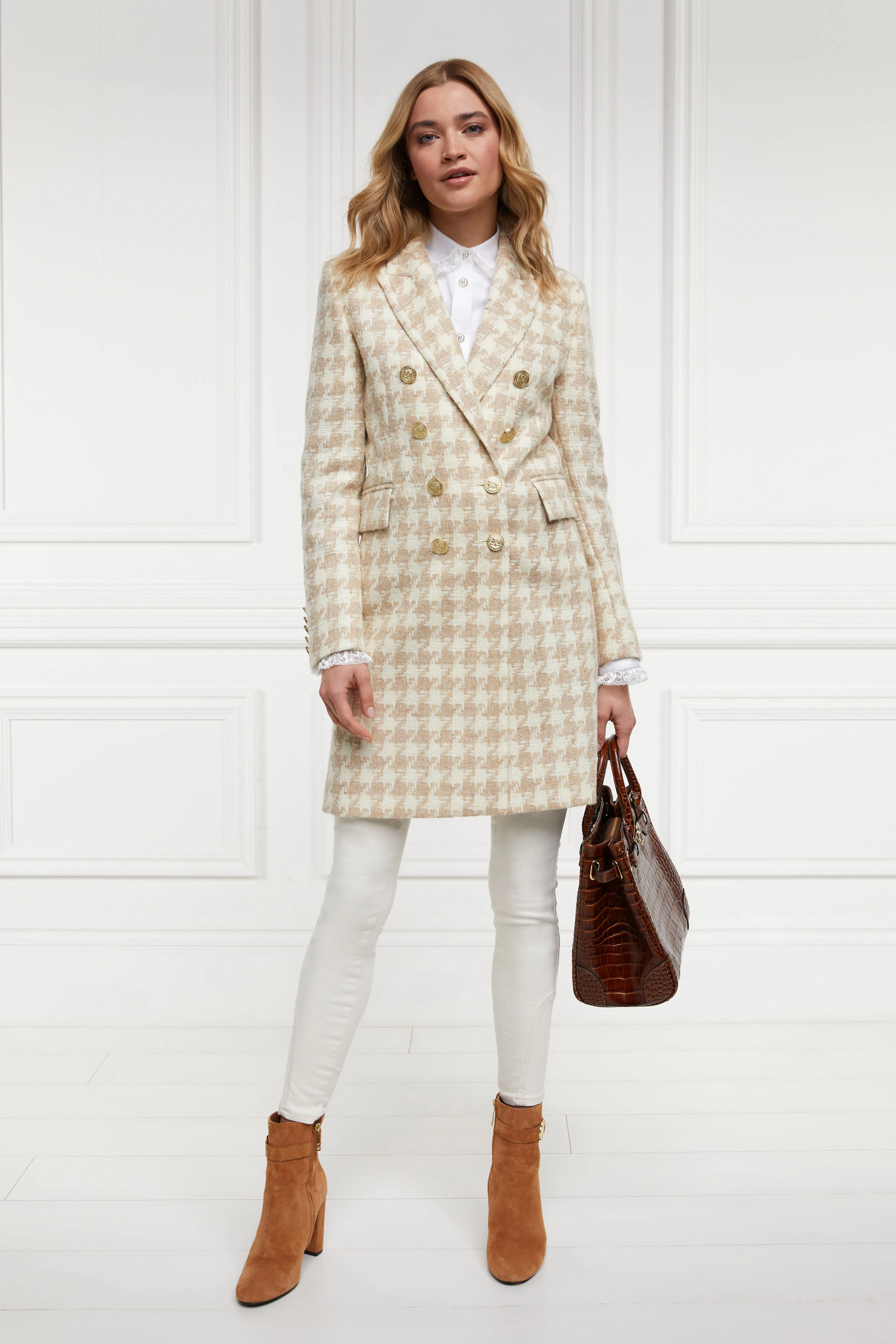 Knightsbridge Coat (Camel Houndstooth)