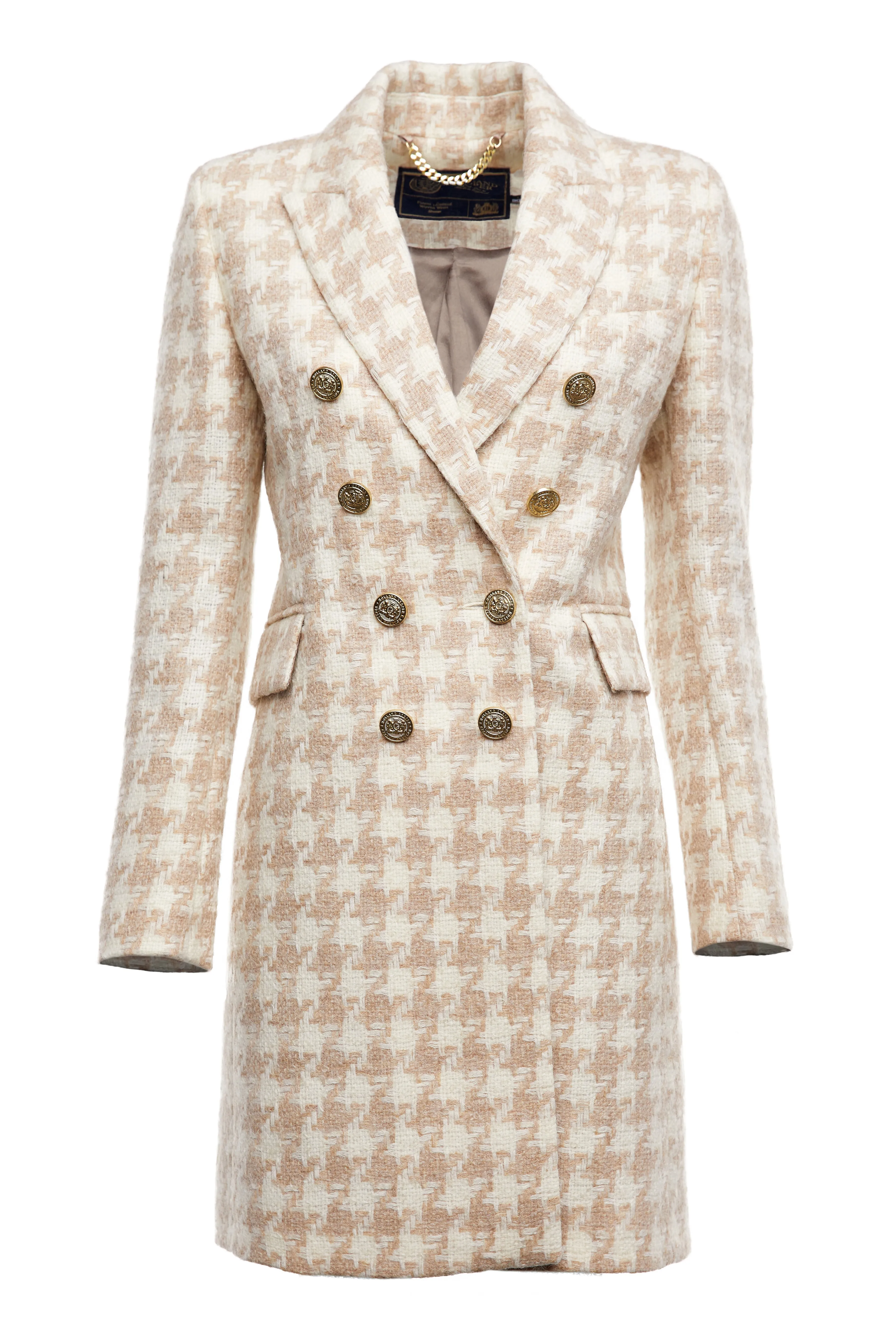 Knightsbridge Coat (Camel Houndstooth)