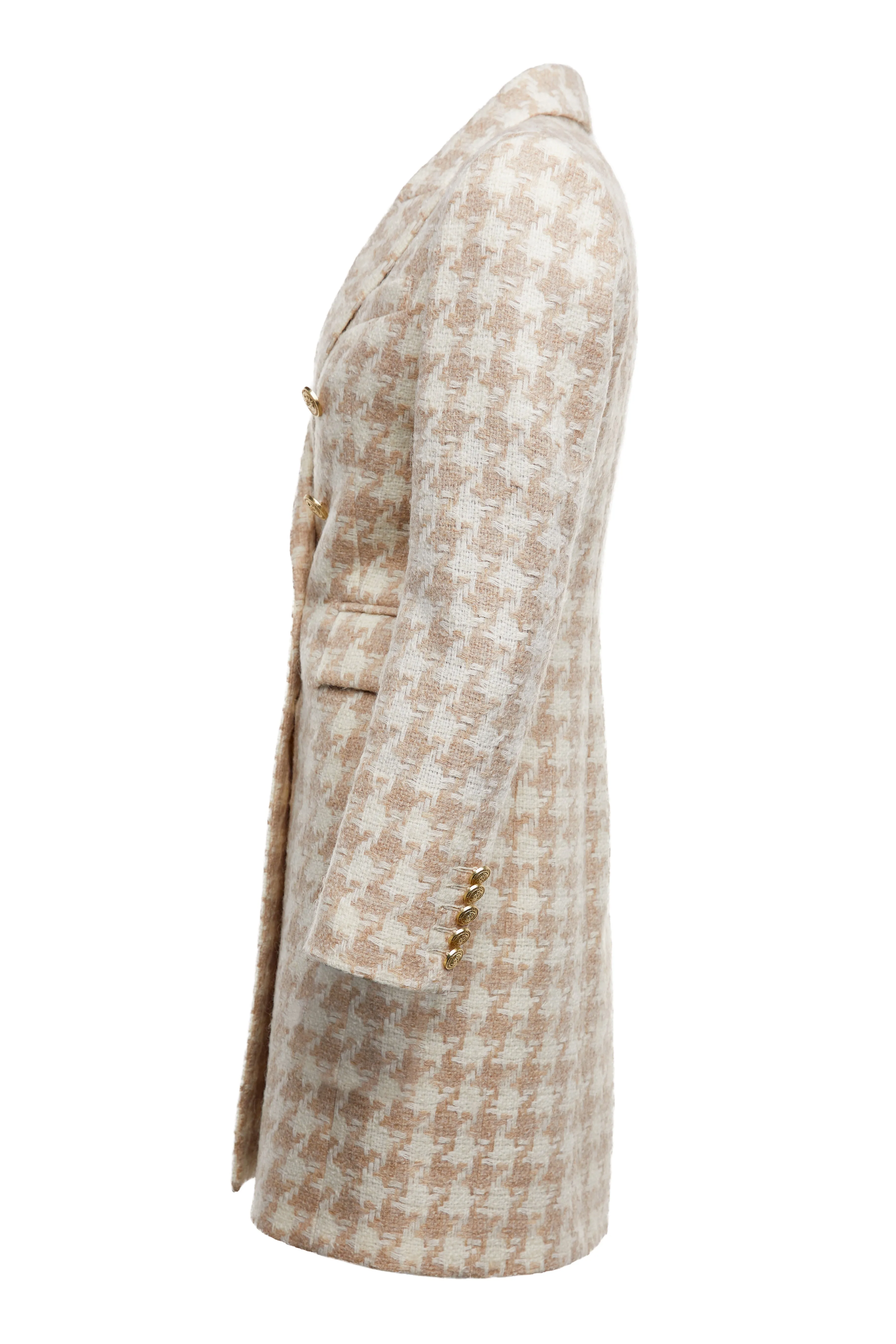 Knightsbridge Coat (Camel Houndstooth)