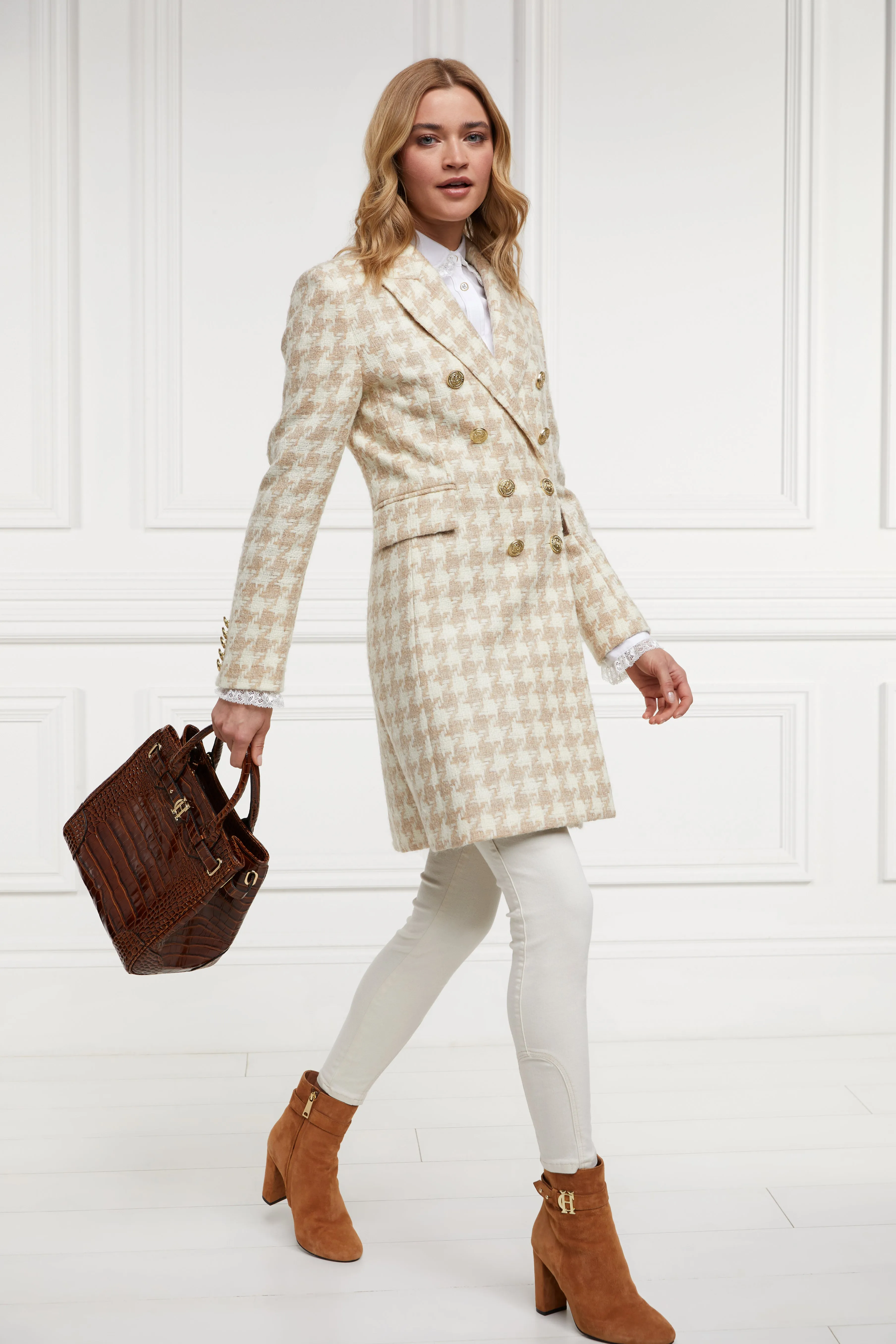 Knightsbridge Coat (Camel Houndstooth)