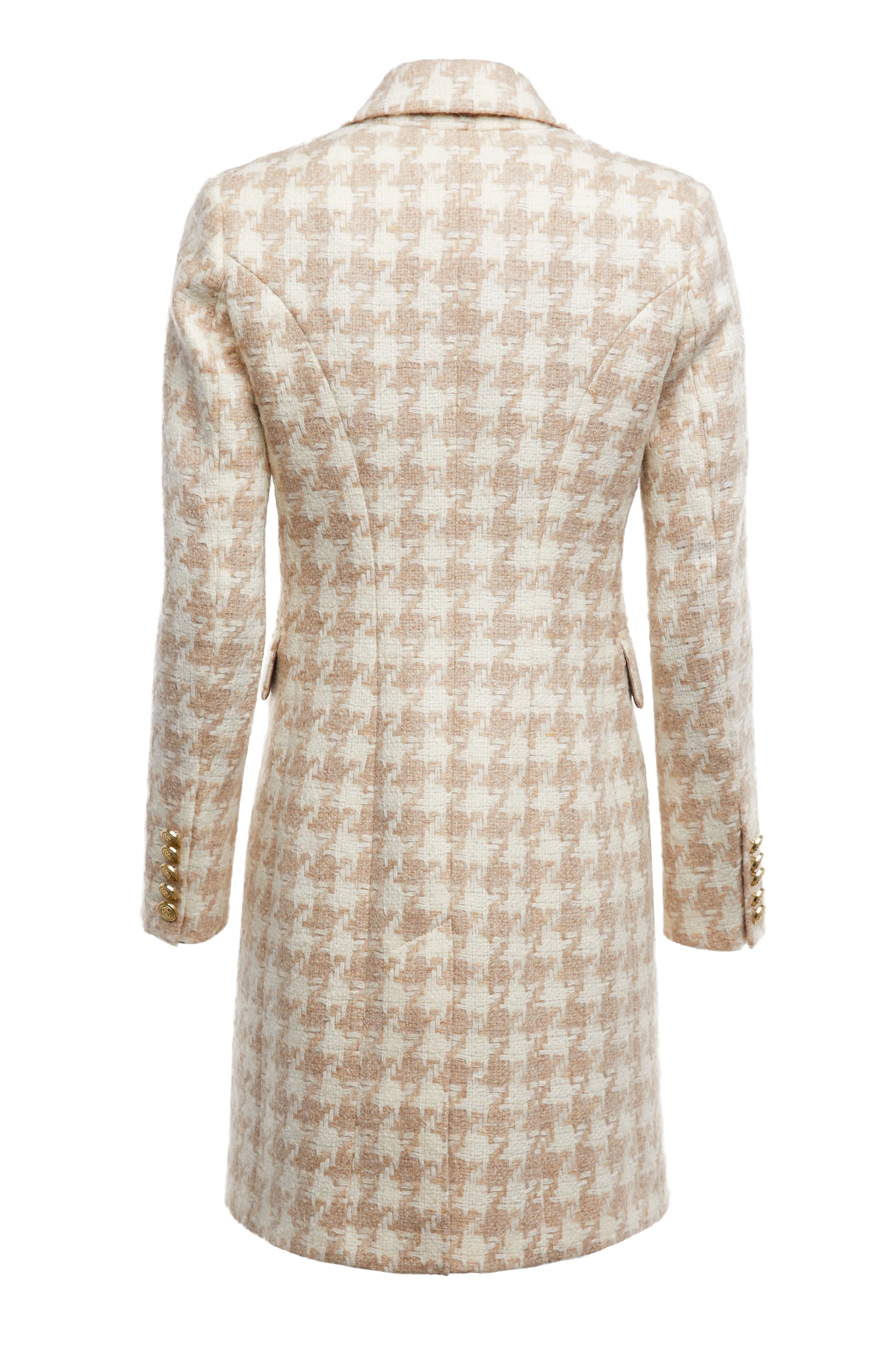 Knightsbridge Coat (Camel Houndstooth)