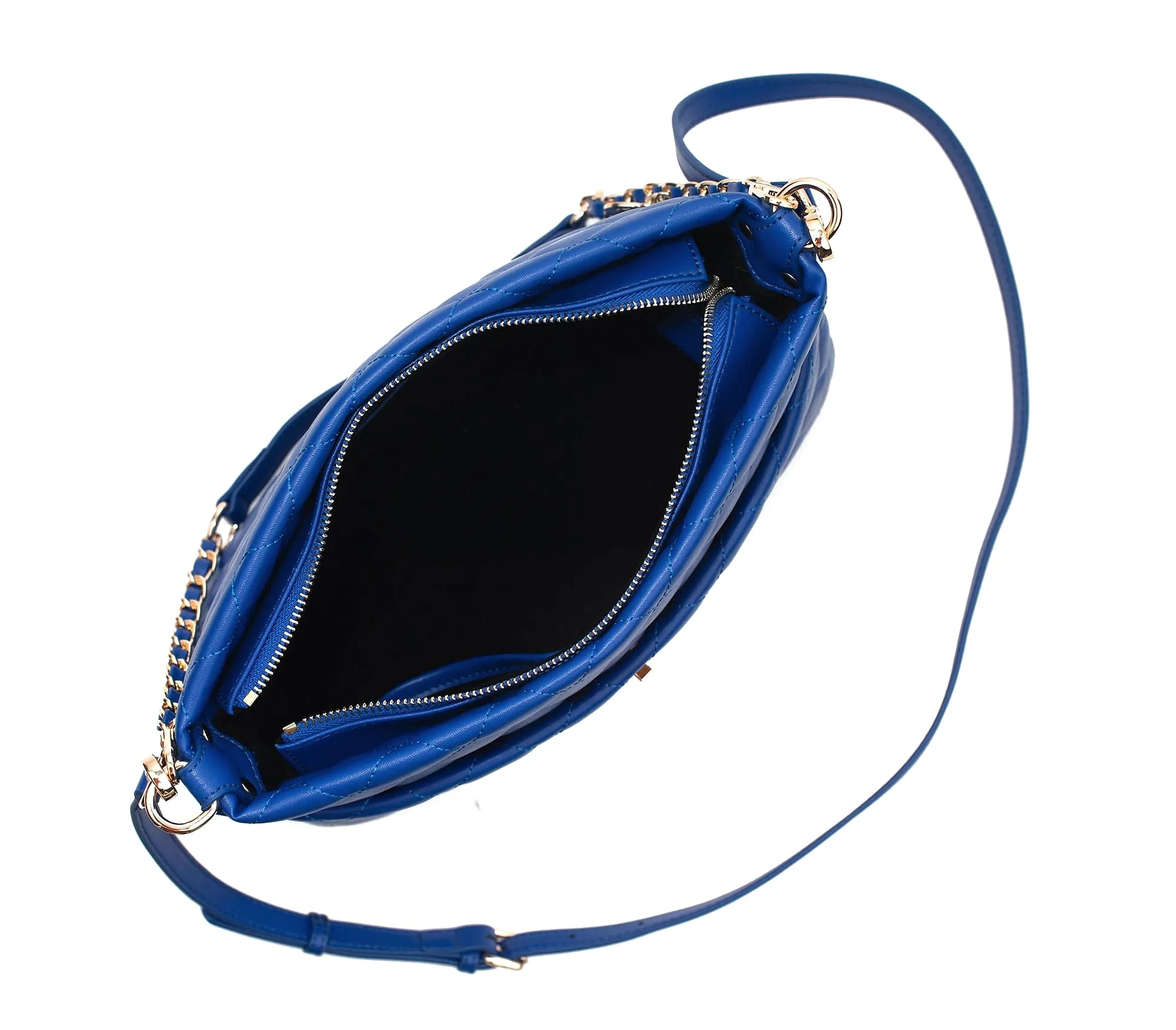 Koi Quilted Vegan Leather Shoulder Bag | Blue