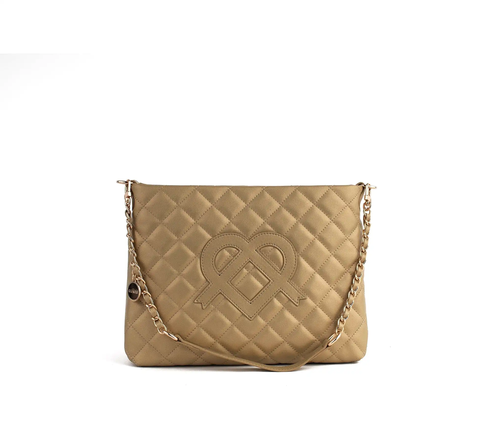 Koi Quilted Vegan Leather Shoulder Bag | Gold