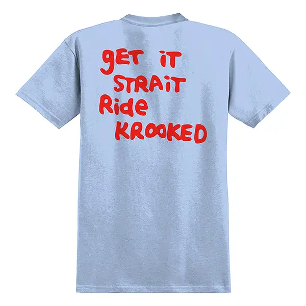 KROOKED STRAIT EYES POCKET TEE LIGHT BLUE/RED