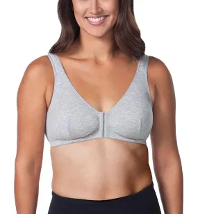 Leading Lady Meryl Cotton Front Closure Bra (110) - Heather Grey