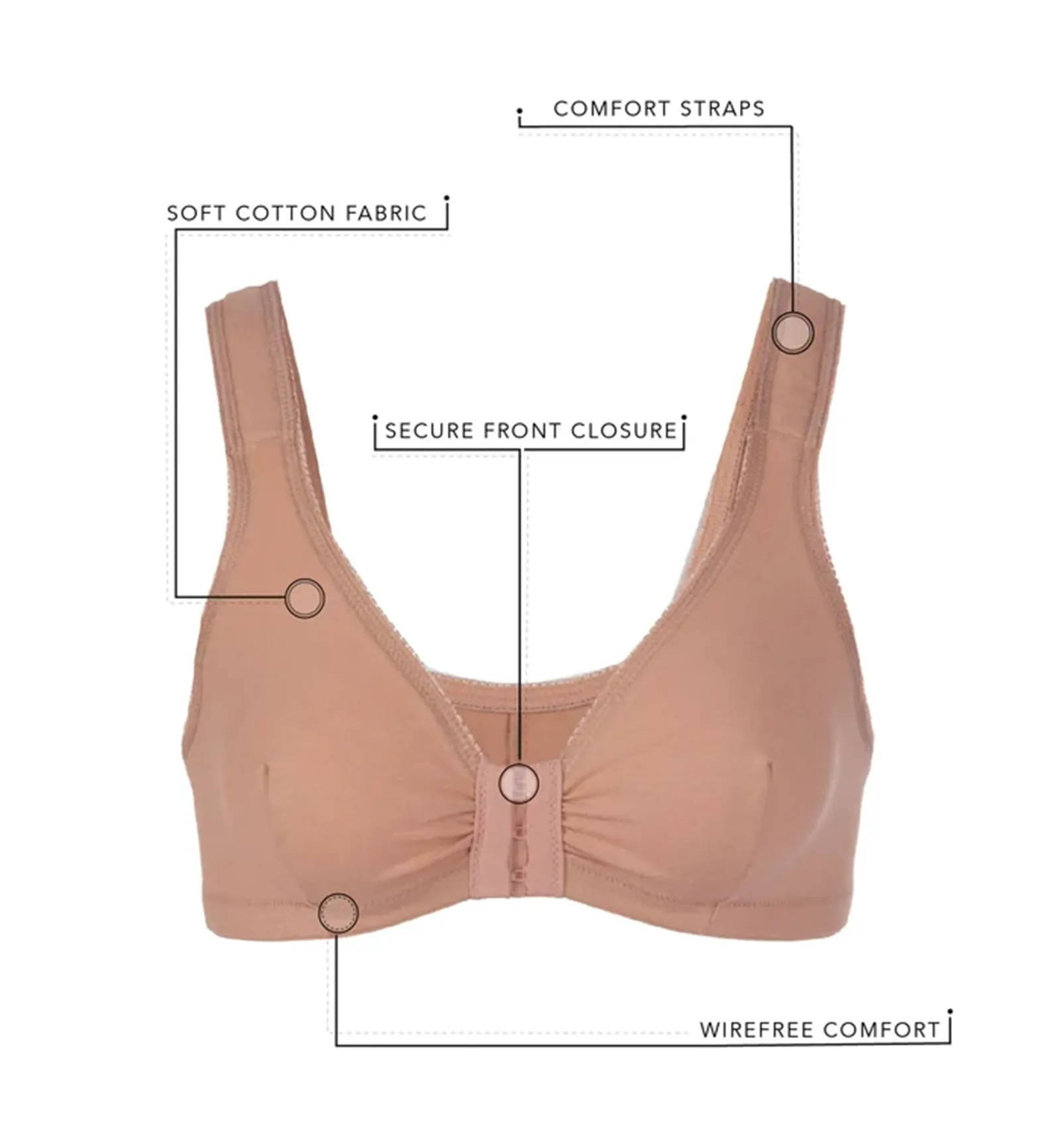 Leading Lady Meryl Cotton Front Closure Bra (110) - Spiced Apple