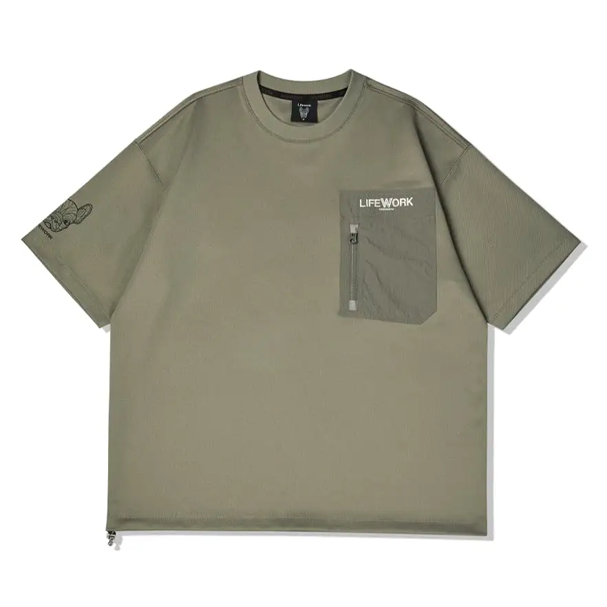 LifeWork Zip Pocket Tee Khaki