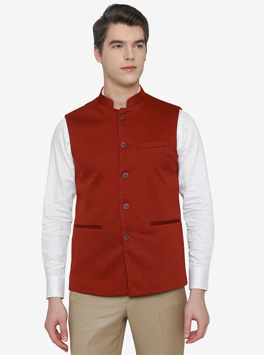 Maroon Bandhgala Jacket | JB Studio