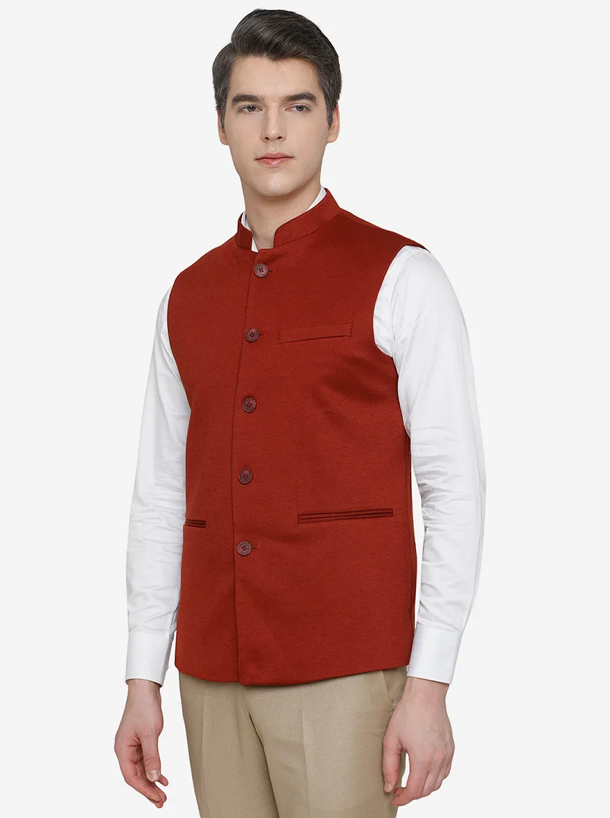 Maroon Bandhgala Jacket | JB Studio