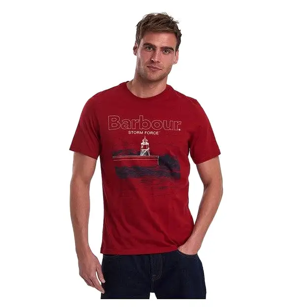 Men's Barbour | Fareland Crewneck T-Shirt | Crimson