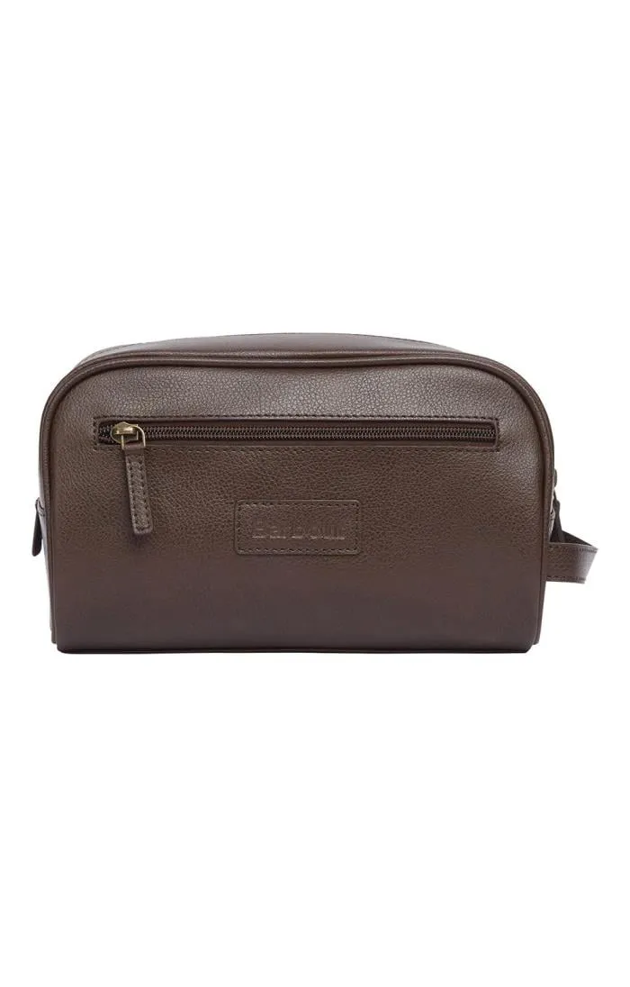 Men's Barbour Leather Washbag