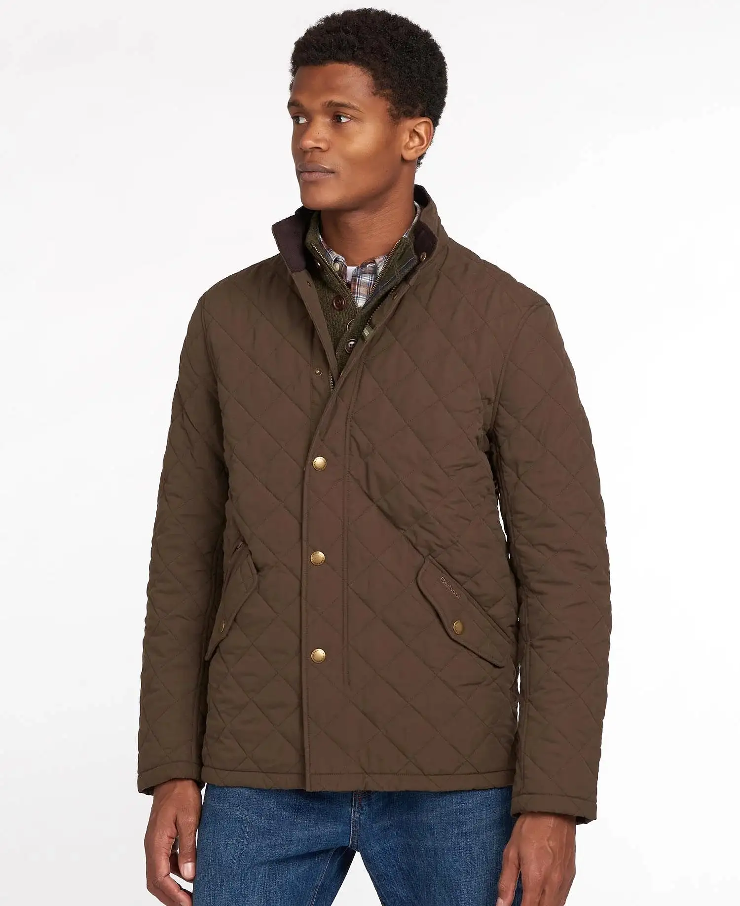 Men's Barbour Quilted Jacket - Dark Olive